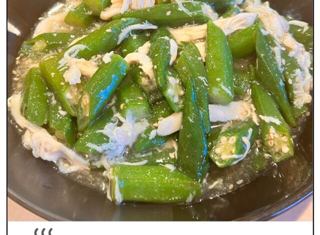 オクラと蒸し鶏の柚子胡椒あん